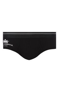 Хлопковые брифы с широкой резинкой Dolce & Gabbana