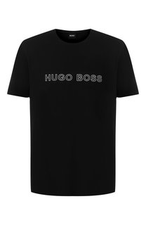 Хлопковая футболка с логотипом бренда BOSS