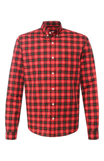Хлопковая рубашка с воротником button down Ami