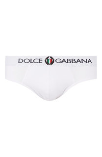 Хлопковые брифы с широкой резинкой Dolce & Gabbana