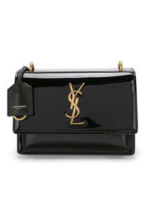 Сумка Sunset small из лаковой кожи Saint Laurent