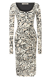 Приталенное платье с принтом Roberto Cavalli