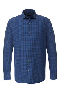 Хлопковая рубашка с воротником кент Ermenegildo Zegna