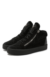 Замшевые кеды с внутренней меховой отделкой Giuseppe Zanotti Design