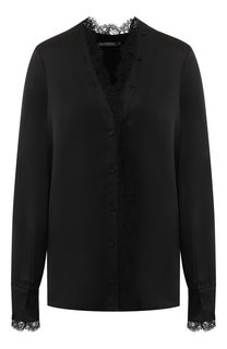 Шелковая блуза с кружевной отделкой Alexander McQueen