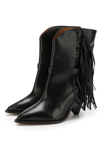 Кожаные ботильоны на фигурном каблуке Isabel Marant