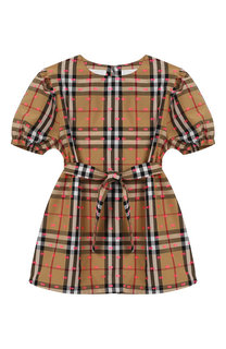 Хлопковое мини-платье с поясом Burberry