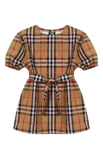 Хлопковое мини-платье с поясом Burberry