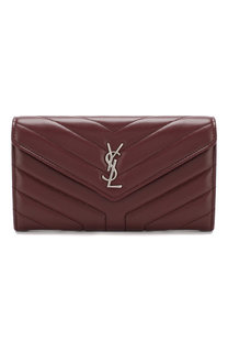 Кожаный кошелек Monogramme Loulou с клапаном Saint Laurent