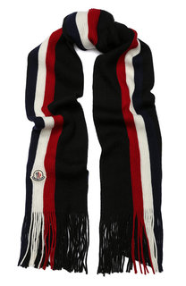 Шерстяной шарф с бахромой Moncler