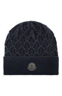 Шерстяная шапка фактурной вязки Moncler