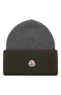 Шерстяная шапка с логотипом бренда Moncler