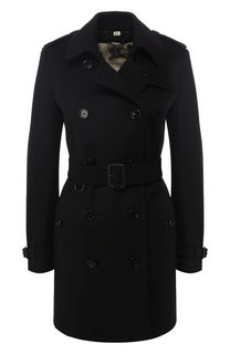 Пальто с поясом из смеси шерсти и кашемира Burberry