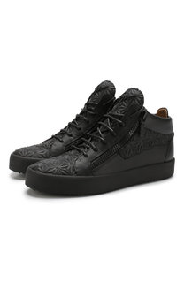 Высокие кожаные кеды на шнуровке Giuseppe Zanotti Design