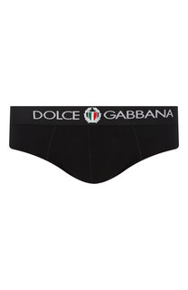 Хлопковые брифы с широкой резинкой Dolce & Gabbana
