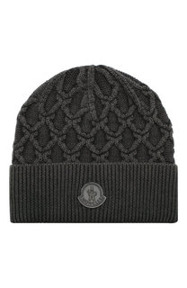 Шерстяная шапка фактурной вязки Moncler