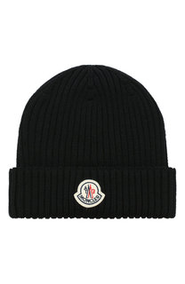 Шерстяная шапка с логотипом бренда Moncler