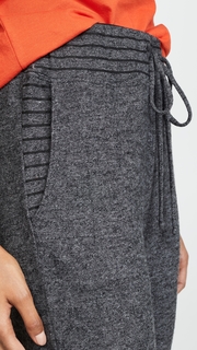 SUNDRY Tapered Pants with Stripe Contrast