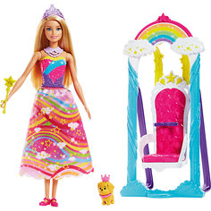 Набор с куклой Barbie "Dreamtopia" Принцесса и радужные качели, 29 см Mattel