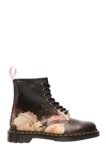 Черные ботинки с цветочным принтом Dr.Martens