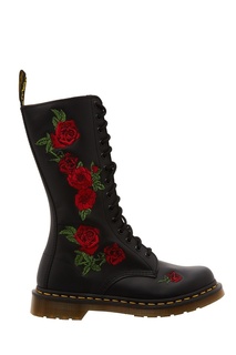 Черные ботинки с вышивкой Dr.Martens