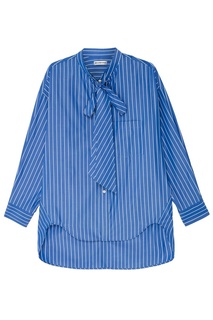 Голубая блузка в полоску Balenciaga