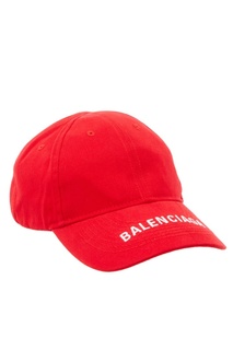 Красная бейсболка с вышивкой Balenciaga