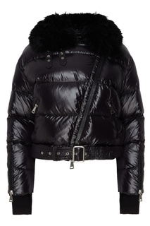 Черная куртка с мехом Moncler