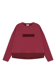 Малиновый хлопковый свитшот Moncler
