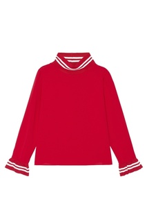 Красная блузка с контрастной отделкой Mila Marsel