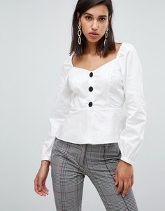 Белая блузка на пуговицах River Island - Белый