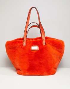 Оранжевая меховая сумка-шоппер River Island - Оранжевый