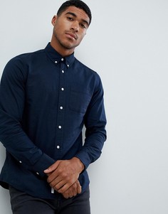 Темно-синяя оксфордская рубашка классического кроя Pull&Bear - Темно-синий