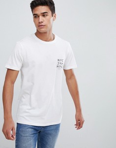 Белая футболка с принтом New Look - Желтый