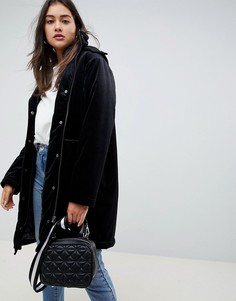 Бархатная парка ASOS DESIGN - Серый
