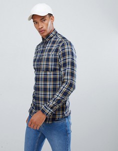 Рубашка узкого кроя в клетку Jack & Jones Originals - Темно-синий