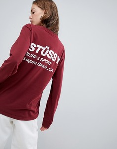 Лонгслив с логотипом Stussy - Красный