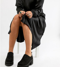 Туфли для широкой стопы на толстой подошве со шнуровкой ASOS DESIGN - Черный