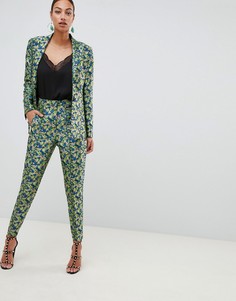 Жаккардовые премиум-брюки с цветочным принтом ASOS DESIGN - Мульти