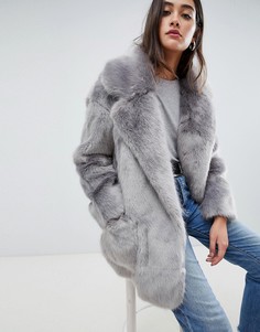Плюшевое пальто Glamorous - Серый