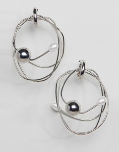 Серебристые серьги абстрактной формы ASOS DESIGN - Серебряный