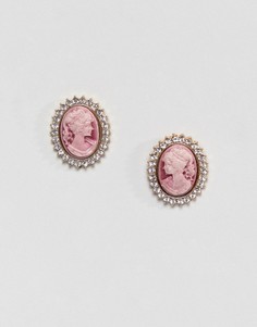 Серьги-гвоздики в винтажном стиле с камнями ASOS DESIGN - Золотой