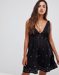 Платье с отделкой Free People - Черный