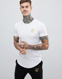 Белая футболка с золотистым логотипом SikSilk - Белый
