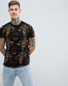 Футболка с ацтекским принтом ASOS DESIGN - Черный