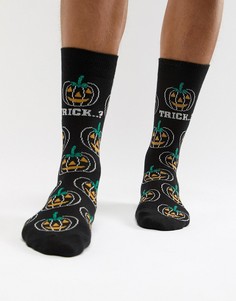 Носки с дизайном trick or treat ASOS DESIGN Halloween his & hers - Черный