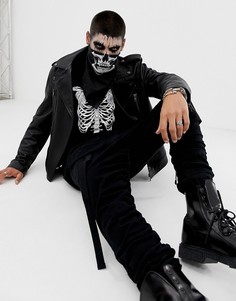 Футболка с принтом грудной клетки ASOS DESIGN Нalloween - Черный
