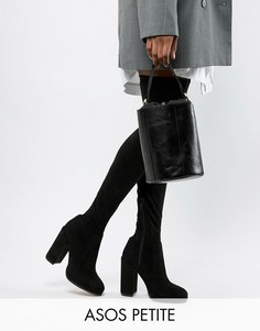 Ботфорты на каблуке ASOS DESIGN Petite Kassidy - Черный