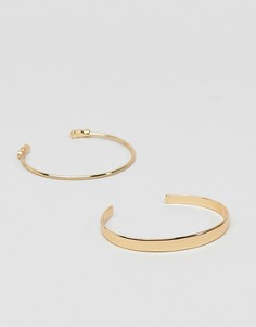 Набор из 2 золотистых браслетов-манжет ASOS DESIGN - Золотой