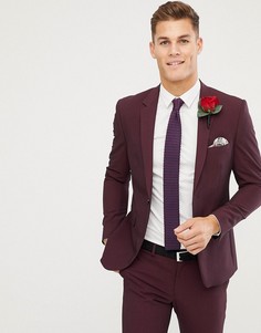 Малиновый пиджак скинни Burton Menswear - Красный